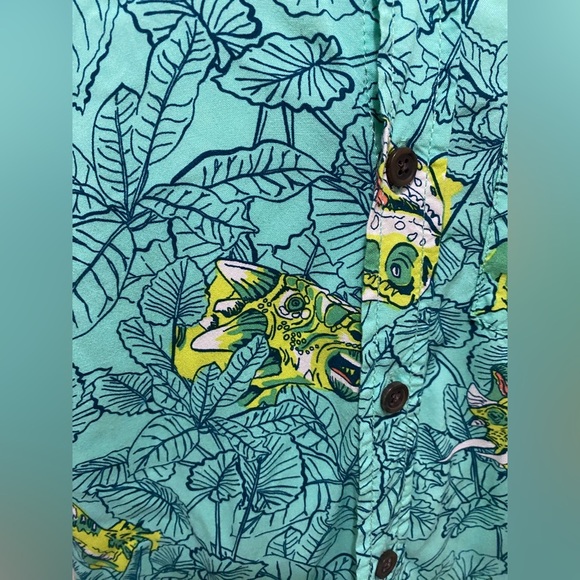 Cat & Jack Dino Print Button Down Shirt EUC - Picture 2 of 4